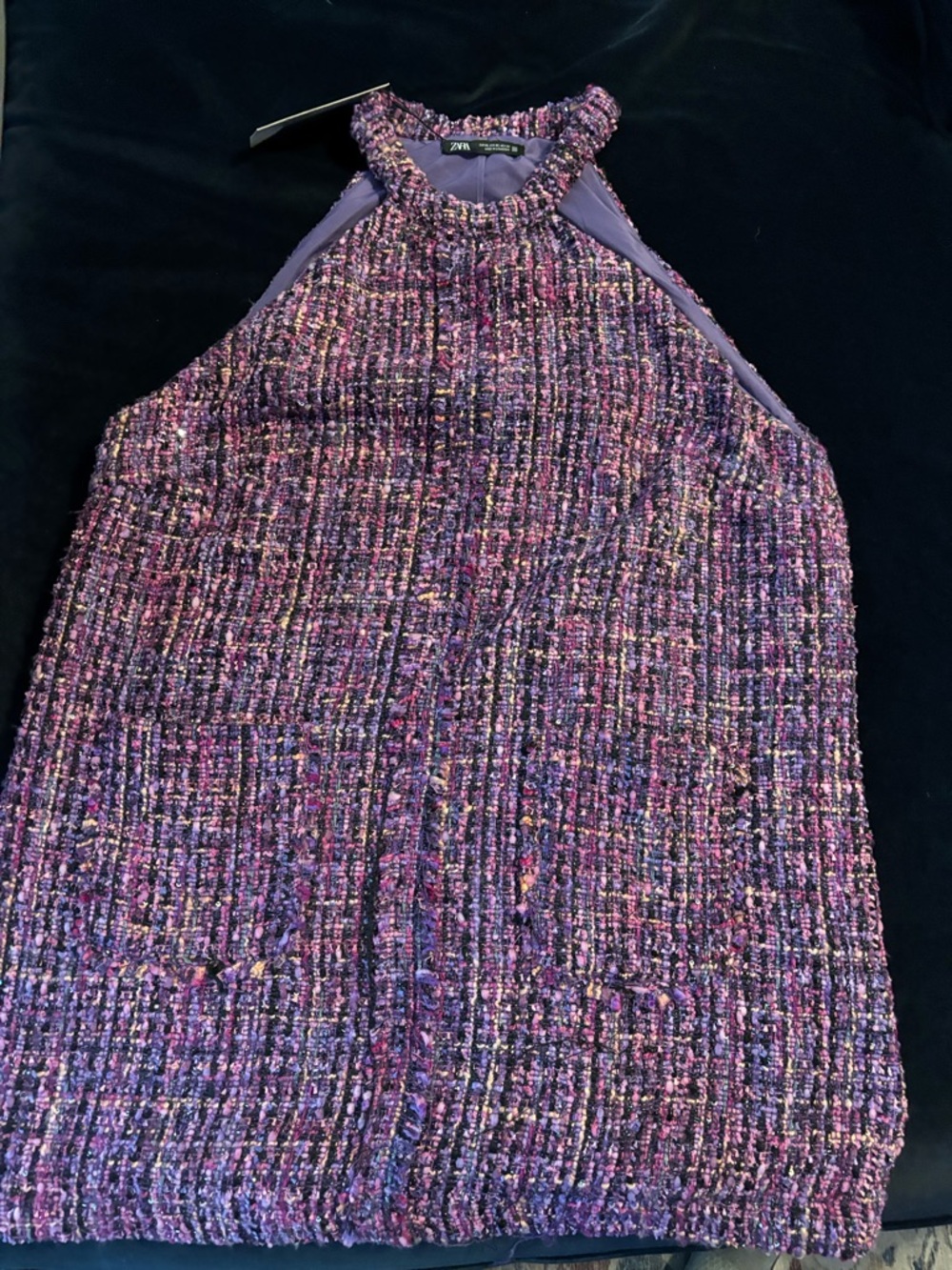 Zara Purple Multicolor Tweed Dress (NWT)